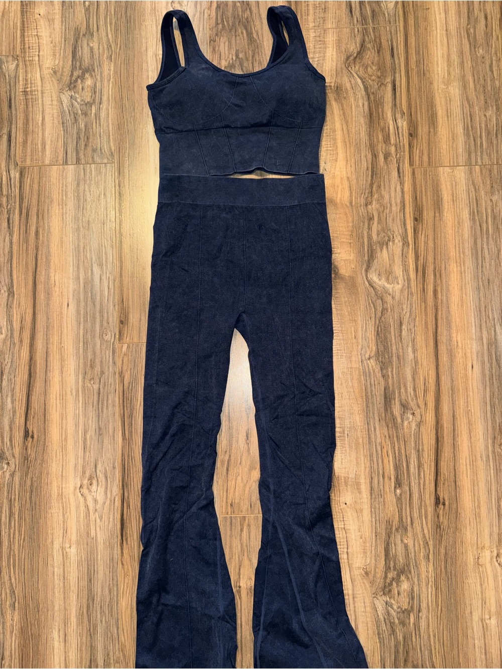 Women's Navy sports bra & High-Waist Pants Set